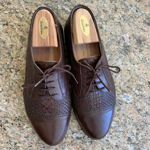 Vintage Bally Brown Leather Basket Weave Loafers main image 13